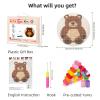Latch Hook Rug Kit Cute Cartoon Bear Round Carpet Crochet Yarn Craft DIY Hook and Latch Door Mat Tapestry for Christmas Home Floor Decoration 50x50cm-1 view 2
