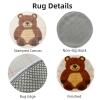 Latch Hook Rug Kit Cute Cartoon Bear Round Carpet Crochet Yarn Craft DIY Hook and Latch Door Mat Tapestry for Christmas Home Floor Decoration 50x50cm-1 view 3