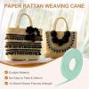 PATIKIL 16.4 Yards x 0.6" Paper Rattan Weaving Cane, 12-Ply Paper Rattan Weave Basket Weaving Supplies for DIY Home Kitchen Decoration Basket Crafts, Mint Green view 3