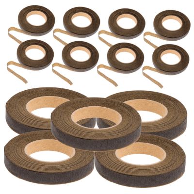 Housoutil 12rolls Deep Floral Tape for Bouquet Stem Wrapping Crafts and Flower Arrangements Strong Adhesion and Stretchable Crepe Material