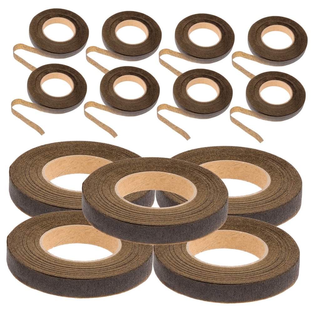 Housoutil 12rolls Deep Floral Tape for Bouquet Stem Wrapping Crafts and Flower Arrangements Strong Adhesion and Stretchable Crepe Material