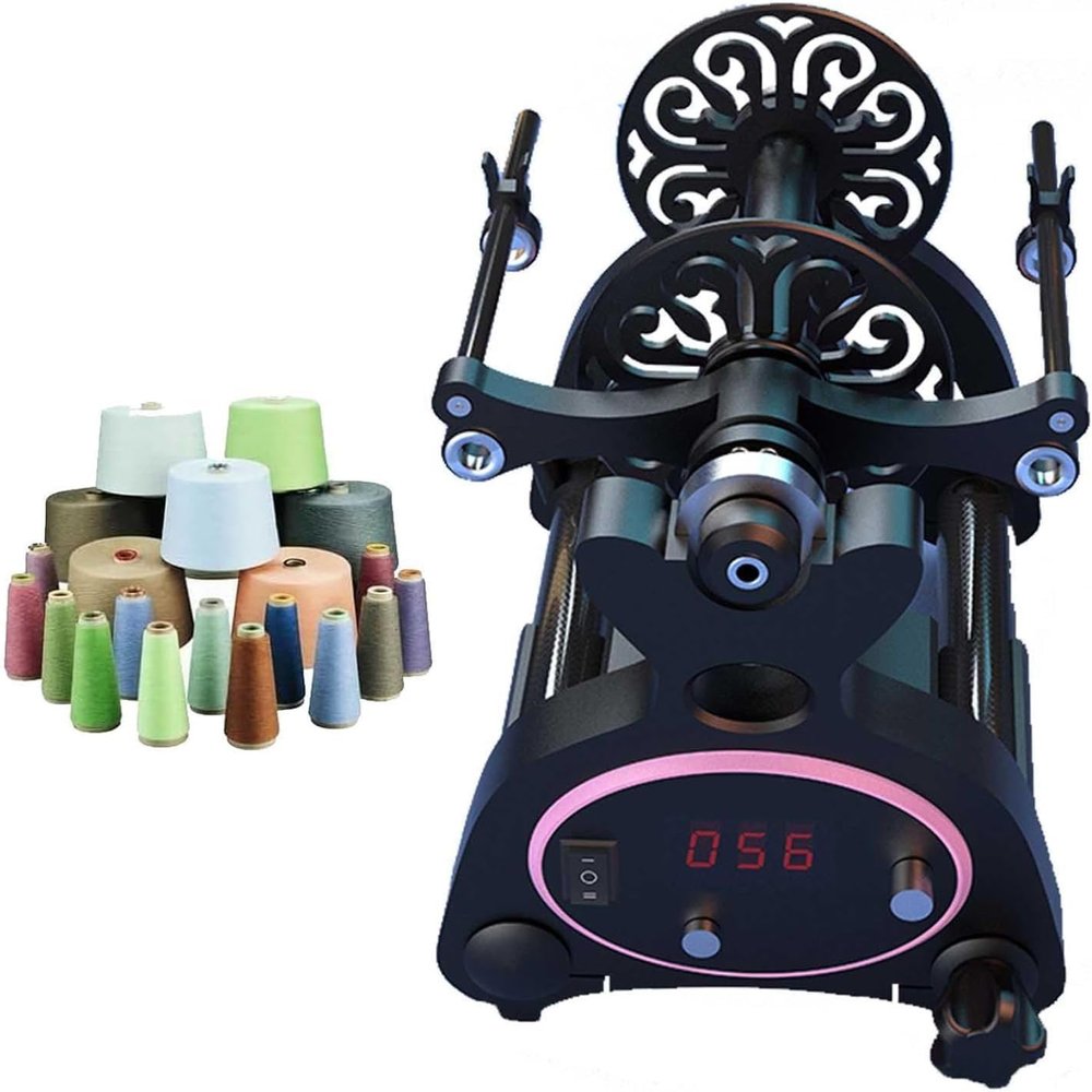Electric Spinning Wheel, Electric Fiber Spinner, with Digital Display Function and Removable Control Box,Forward and Reverse Switching,for Blending Roving
