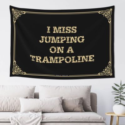CDWS Things For Boys Room I Miss Jumping On A Trampoline Tapestyr Room Door Decor Bar Stuff For Man Cave(100X150CM)
