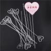Floral Pick Card Holder 500 Pcs Heart Shaped Card Holder Pick Transparent Plastic Flower Arrangement Supplies Bouquet for Wedding Party view 4