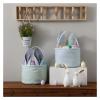 YCMGBH Easter Basket with Bunny Ears Fully Plaid Lined Striped Egg Hunt Candy Gift Bag for Kids for Easter Decoration Candy(A) view 2