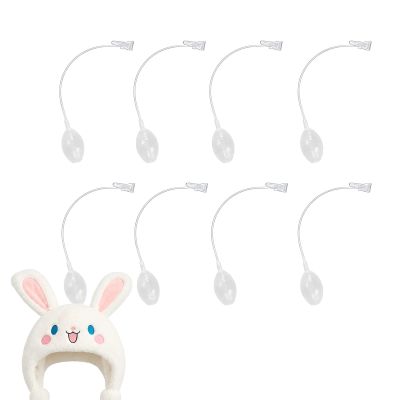 Milisten Moving Bunny Ear Hat Toys for Girls 8-Pack Transparent Plastic Air Pump Accessories for Cosplay Dance Party Photo Props