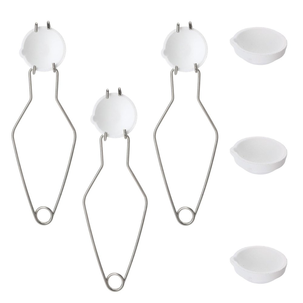 Crucibles Set for Melting Metal Kit,High-Heat Casting Kit with 6 Pcs Ceramic Quartz Crucibles and 3 Pcs Crucible Tongs Handle,Graphite Clay Crucible for Silversmithing Starter, Jewelry Making