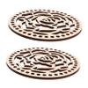 Angoily 2Pcs Wooden Basket Bottoms Round Bases for DIY Crochet Bag Crafting Hollow Wooden Basket Base Supports Detailed Weaving and Knitting Projects Purse Making Supplies view 1