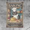 CDWS Home Decor Men Cat Baking Because Murder Is Wrong Tapestry Asthetic Bedroom Assecories Bar Stuff For Man Cave(100X150CM) view 1