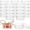 byepica 24 Clear Round Acrylic Favor Boxes with Lids, 3.1 in Party Containers, Small Circle Organizer for Snacks, Jewelry, Crafts, Gifts view 2