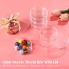 byepica 24 Clear Round Acrylic Favor Boxes with Lids, 3.1 in Party Containers, Small Circle Organizer for Snacks, Jewelry, Crafts, Gifts view 3