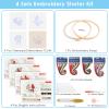 ERKOON 4 Sets Embroidery Kit, Animal Cross Stitch Set for Include Embroidery Cloth Hoops Threads for Craft Lover Hand Stitch (Cardinal) view 2