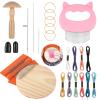 byepica Speedweave Darning Kit with 21 Hooks, Mini Wooden, Darning Egg, Mushroom, and Weaving Tools view 1