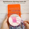 byepica Speedweave Darning Kit with 21 Hooks, Mini Wooden, Darning Egg, Mushroom, and Weaving Tools view 2