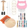byepica Speedweave Darning Kit with 21 Hooks, Mini Wooden, Darning Egg, Mushroom, and Weaving Tools view 4
