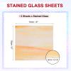 PATIKIL 4 x 4 Inch Transparent Stained Glass Sheets, 2 Sheets Mosaic Glass Variety Pack Tiles for Art Supplies Crafts Projects, Champagne view 2