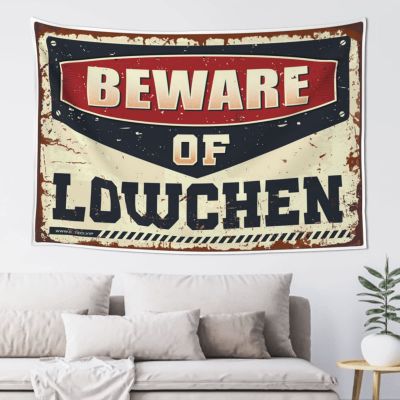PLOWS Tapastry'S Wall Hanging Beware Of Lowchen Tapestry Bedroom Accessories Man Cabe Decor(100X150CM)