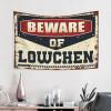 PLOWS Tapastry'S Wall Hanging Beware Of Lowchen Tapestry Bedroom Accessories Man Cabe Decor(100X150CM) view 2
