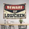 PLOWS Tapastry'S Wall Hanging Beware Of Lowchen Tapestry Bedroom Accessories Man Cabe Decor(100X150CM) view 3
