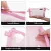 2-Pack Grid Mesh Pencil Case with Handle and Zipper, Double Layer Clear Pencil Pouch, Travel Makeup Bag and Small Toiletry Bag for Purse, Marker Pouch, College Essentials School Supplies (Pink) view 4