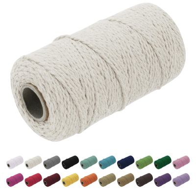 Coarse twine, framing threads, nylon braided threa Macrame Cord 1.5mm x 100m, Thick Rope Yarn Natural Cotton Cord, Macrame String for DIY Crafts, Plant Hangers, Wall Hangings, Decorations (Red)(Bean G