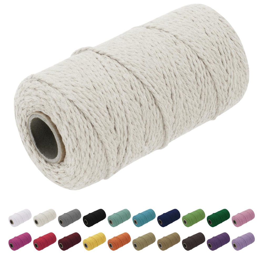 Coarse twine, framing threads, nylon braided threa Macrame Cord 1.5mm x 100m, Thick Rope Yarn Natural Cotton Cord, Macrame String for DIY Crafts, Plant Hangers, Wall Hangings, Decorations (Red)(Bean G