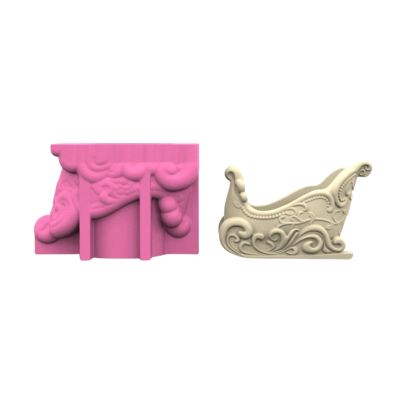 Elnwnnkc Succulent Planter Mold, Christmas Sleigh Shaped Silicone Flower Pot Molds for Concrete Epoxy Resin, Plaster Candle Holder Jewelry Storage Box Makeup Pen Holder Mould Table Ornament Mould