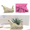 Elnwnnkc Succulent Planter Mold, Christmas Sleigh Shaped Silicone Flower Pot Molds for Concrete Epoxy Resin, Plaster Candle Holder Jewelry Storage Box Makeup Pen Holder Mould Table Ornament Mould view 2