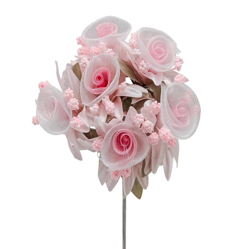 72PC Artificial Organza Silk Flower Baby Breath Pick for Home Craft Decor DIY Wedding Bridal Veil Headband Dress Cake Topper Embellishment Favor Corsage Floral Bouquet Arrangement (Light Pink)