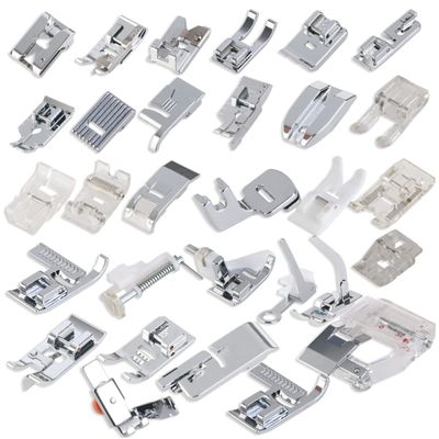 Uonlytech 32Pcs Sewing Machine Presser Feet Set Compatible with Household Machines Like Singer Brother Durable Hard Easy to Use for Various Sewing Projects