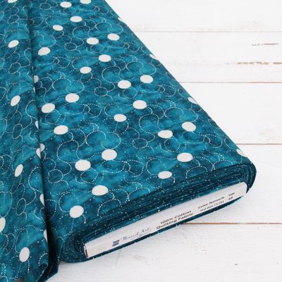 Premium Cotton Quilting Fabric Sold By The Yard - Vintage Threads Collection - 44" Width - 100% Cotton - Quilting, Sewing, Crafts - Dark Teal Dots
