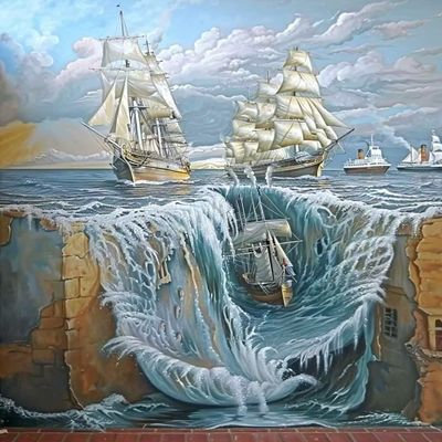 Diamond Painting Kit Sailboat Sea Diamond Art Kits for Adults DIY Full Round Drill Embroidery Cross Stitch Gems for Crafting 5D Crystal Gem Art Adult Crafts for Home Wall Decor Gifts 32x40inch 5-HT6