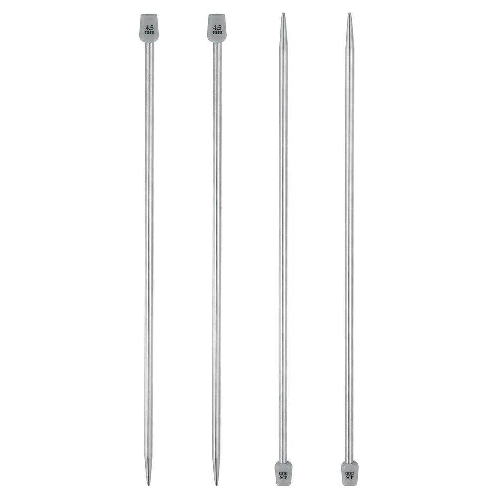 uxcell 4Pcs 4.5mm(7) Single Pointed Knitting Needles Stainless Steel 9.84 Inches Length Metal Weaving Tool for Handmade Projects DIY Knitting