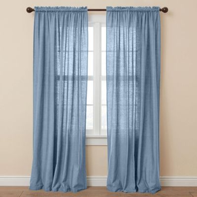 BrylaneHome Poly Cotton Canvas Rod-Pocket Panel - 48" W 108" L, Carolina Blue