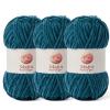 3 Pack Chunky Chenille Yarn for Crocheting, Baby Yarn for Crocheting Soft Blanket, 262.4 yds /10.5 oz Crochet Yarn, Bulky 5 Amigurumi Yarns, Fluffy Velvet Yarns for Knitting Crafts (3 Denim Blue) view 1