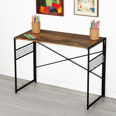 Homy Casa Folding Craft Tables Snap-in Assembly, Portable & Space-Saving Design, Ideal for Sewing, Hobbies & Small Workspaces (Brown, Extra Large)