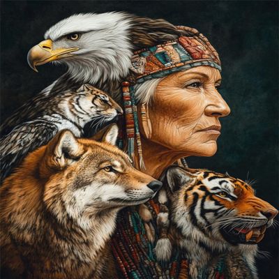Diy Seed Bead Embroidery Kits Tiger And Indian Old Man Needlepoint Kits Bead Cross Stitch 3D Beaded Painting Handcraft 40x50cm