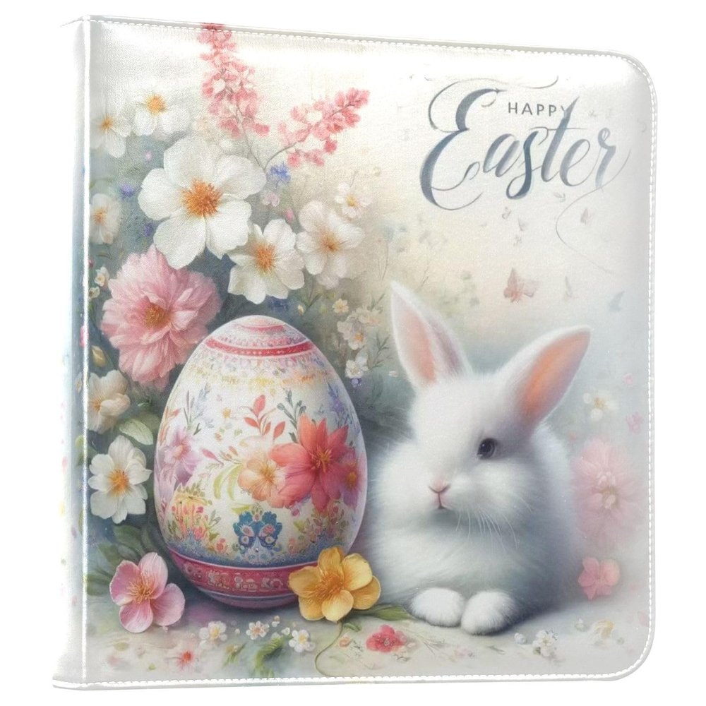 Easter Rabbit Egg Scrapbook Photo Album Self Pages for 4x6 5x7 6x8 Pictures Photo Book 3 Ring Binders DIY Memory Book 40 Pages for Wedding Anniversary Family Travel