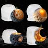 Set of 4 Silicone Sphere Moon Candle Molds, Moon Ball Candle Molds, Resin Casting Silicone Molds for DIY Candle Making, Epoxy Resin Craft, Soap, Clay, Candle Wax Casting, Home Gothic Halloween Decor view 1