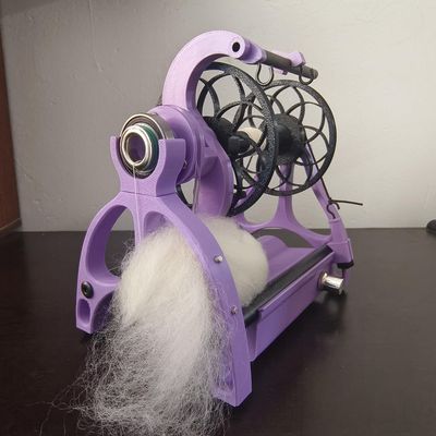 Adjustable Speed Wool Yarn Winding Machine, 12v Yarn Spinning Wheel, Max Speed 800rpm/Min, Modular Design, Easy to Disassemble, 4 Ounce Capacity, for Yarn Weaving, Blending Roving,Pink