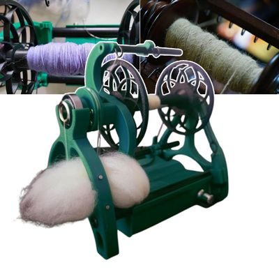 800rpm Spinning Wheel for Wool, 12v Automatic Yarn Winder, with 3 4-Ounce Spools and Adjustable Speed Knob, Stepless Speed Regulation, Suitable for Wool, Silk, Fiber and Other Weaving,Green