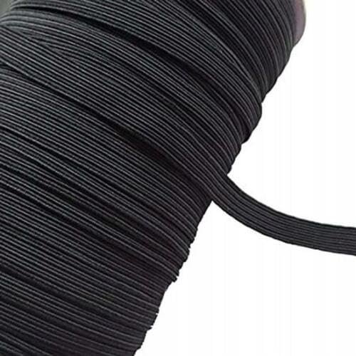 100 Yards Black 1/4 inch Braided Elastic Band Trim Fabric