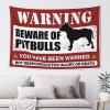 PLOWS Bar Accessories Man Cave Beware Of Pitbulls Tapestry Wall Hanging Wall Decor For Dorm Room(100X150CM) view 1