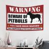 PLOWS Bar Accessories Man Cave Beware Of Pitbulls Tapestry Wall Hanging Wall Decor For Dorm Room(100X150CM) view 2