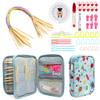 ASWRTYJO Crochet Hooks Set Needles Weave Knitting Needles Hook Kit Sewing Tools Gauge Scissors Knit with Storage Bag(E) view 1