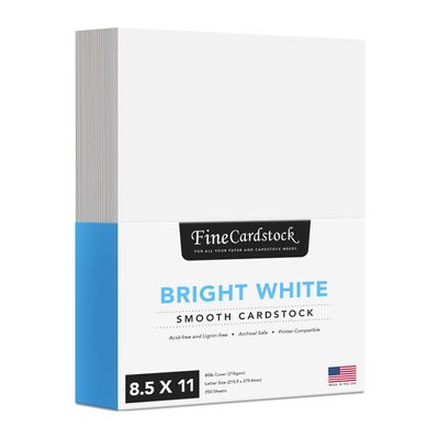 8.5 x 11 White Card Stock | Heavyweight 80lb Cover (216gsm) Cardstock Paper Smooth Finish | For Arts and Crafts, Brochures, Restaurant Menus, Posters | 250 Sheets per Pack