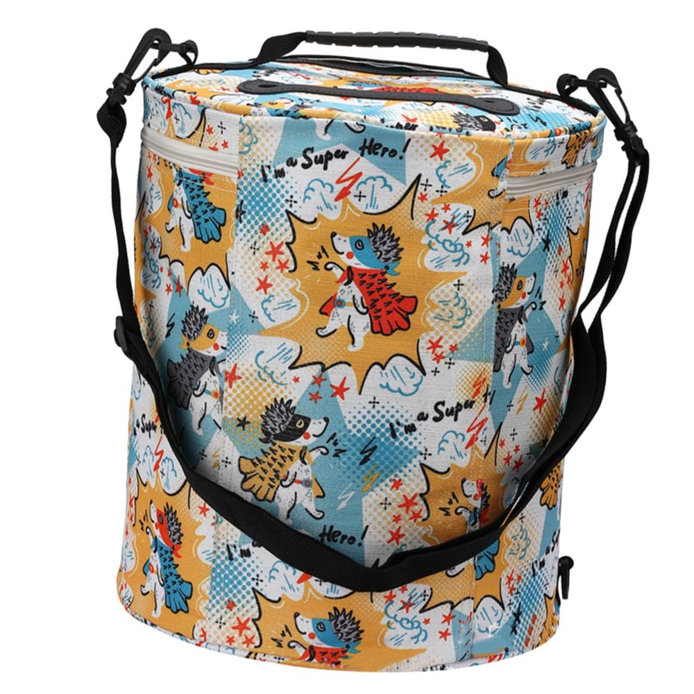 MINAOLULUS Crochet Yarn Storage Bag Floral Printed Container for Knitting Supplies Spacious Organizer for Yarn Needles Hooks Design for Crafting The Go