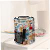MINAOLULUS Crochet Yarn Storage Bag Floral Printed Container for Knitting Supplies Spacious Organizer for Yarn Needles Hooks Design for Crafting The Go view 3