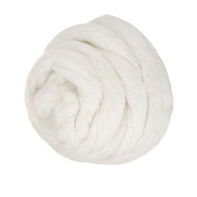 PATIKIL Wool Roving Yarn, 80G/2.82OZ Soft Felting Wool Pure Chunky Roving Yarn Bulk for Needle Felting Knitting Blanket Spinning Weaving DIY Craft, White