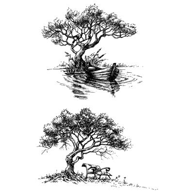 Card Making Supplies,Stamps for Crafting,11x16cm Waterfall Riverside Scenery Boat Transparent Clear Stamps for Scrapbooking Card Making Photo Album Crafts Style 9